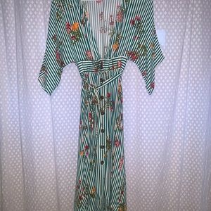 Forever 21 Low V Neck Midi Sun Dress